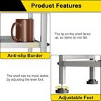 GIOTORENT 5-Wire Standing Storage Shelf, Metal Shelving Unit Pantry Rack - Image 4