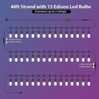 Mlambert 144Ft Multicolor Outdoor Patio Lights, Dimmable RGB Cafe String Lights - Image 3