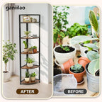 Corner Plant Stand with Grow Light Shelf 5 Tiered Plant Stand 59” Tall Flower - Image 4