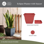 The HC Companies 12 Inch Eclipse Square Planter Pots - Image 2