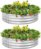 Land Guard Galvanized Raised Garden Bed 2Pcs, Planter Raised Garden Beds Outdoor by LandGuard