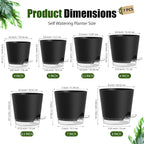 Plant Pots 4/5/5.5/6/6.5/7/8 Inch Self Watering Pots, 7 Pack Plastic Planters - Image 5