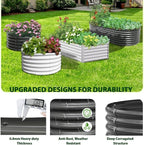 A ANLEOLIFE 2-Set 8X4X2 ft Galvanized Raised Garden Bed Kit, Oval Metal Deep - Image 6