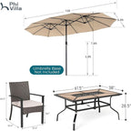 PHI VILLA 7 Pieces Outdoor Dining Set - Image 6