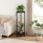 Plant Stand Indoor Outdoor 2 Tier Tall Metal Corner Storage Tiered Plant Shelf - Image 2