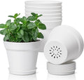 T4U 5 Inch Plant Pot 8-Pack, Plastic Pots by T4U