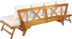 Christopher Knight Home Gary Patio Convertible Couch, Wooden Outdoor Daybed - Image 8