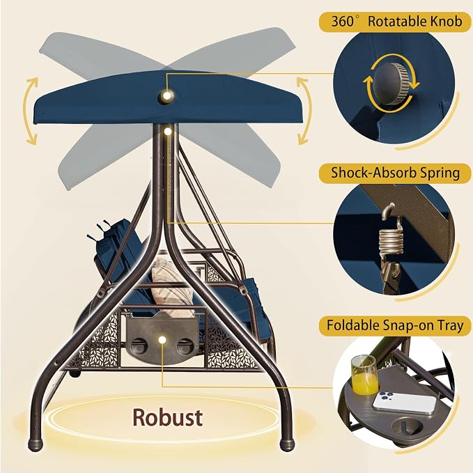 Upgrade 180° Convertible Outdoor Swing - Image 5