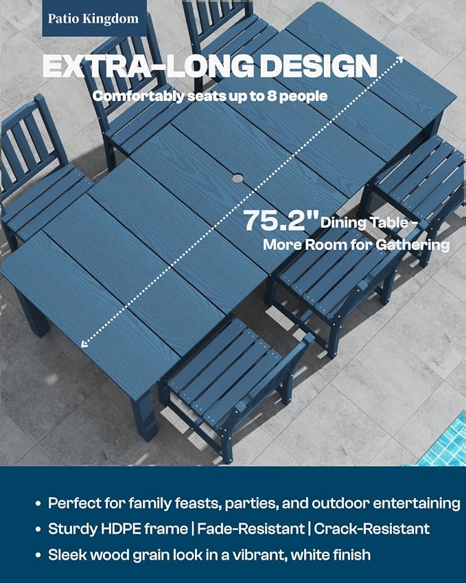 5-Piece White Outdoor Dining Set - Image 2