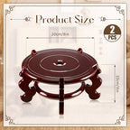 Geetery 2 Pcs 4 to 12 in Wooden Plant Stands Indoor Chinese Oriental Plant Stand - Image 2