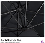PURPLE LEAF 11.5' X 11.5' Telescopic Patio Umbrella - Image 8