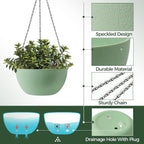 T4U 12 Inch Hanging Planters for Indoor Outdoor Plants, 2 Pack Plastic Hanging - Image 6