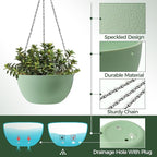 T4U 8 Inch Hanging Planter for Indoor Plants, 2 Pack Small Pots - Image 2
