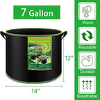 NACHLYNN 5-Pack 7 Gallon Grow Bags Thickened Nonwoven Fabric Pots - Image 2