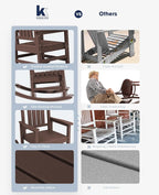 KINGYES HDPE Outdoor Rocking Chair Set of 4, All-Weather Poly Patio Rocking - Image 5