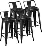 Yaheetech Bar Stools Set of 4, Metal Counter Height Chairs, 26 Inch Industrial by Yaheetech