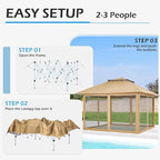 ECOTOUGE Canopy Tent with Sidewalls Instant Shelter Canopy with Carrying Roller - Image 3