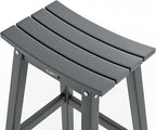 VINGLI 29" Outdoor Bar Stools Set of 2, HDPE Poly Lumber Bar Chairs - Image 5