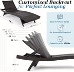 Idzo Katalina Chaise Lounge Set of 2-500lbs Support, UV Wicker, Ergonomic Wave - Image 4