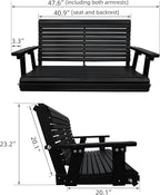HDPE Porch Swing with 18/8 Stainless Steel Bolts, Ergonomic Design, Ultra - Image 2