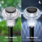 Solar Lights Outdoor Pathway Waterproof 8 Pack Cold White LED Acrylic Mushroom - Image 3