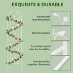 Metal Garden Trellis for Climbing Plants, 2 Pack 86.5" x 19.7" White Plant - Image 6