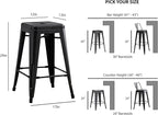 AC Pacific 24” Metal Backless Barstool Set of 2 – Country Rustic Style - Image 3