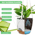 Hanging Planters for Indoor Outdoor Plants, 2 Pack Self Watering Hanging Pot - Image 3