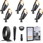 Gardenreet Black Brass Low Voltage Landscape Spotlights Kit 12V LED by Gardenreet