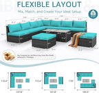 NICESOUL 11 Piece L Shaped Outdoor Conversation Set, 29.3'' High Back Comfy - Image 4