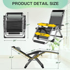 Suteck Oversized Zero Gravity Chair, 29In XL Outdoor Recliner Chair w/Removable - Image 2