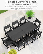 9-Piece Outdoor Dining Set, HDPE Weatherproof Patio Table and Chairs Set - Image 4