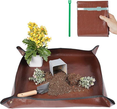 26.8"X26.8" Repotting Mat for House Plants Transplanting Control Mess, Foldable by FocusonGardeningProjects