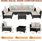 Outdoor Wicker Patio Furniture Set, Rattan Sectional Sofa Set - Image 2