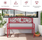 Giantex 50”Outdoor Bench with Cast Iron Backrest & Ergonomic Armrest, 600 lbs - Image 4