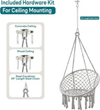 JoyView Macrame Hammock Chair Hanging Swing Chair Max 330 Lbs - Image 4
