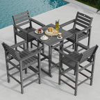 Patio Bar Table, Adirondack Chairs and Table 2 Pieces Set, Bar Height Chairs - Image 3