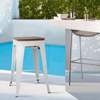 FDW Metal Bar Stools Counter Height Barstool Stackable Barstools Indoor Outdoor - Image 4
