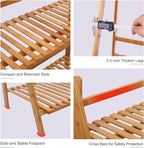 Ufine Bamboo Ladder Plant Stand 3 Tier Foldable Flower Pot Display Shelf Rack - Image 6