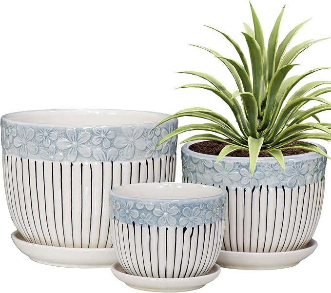 Ton Sin Grey Flower Pots, Texture Planter by TonSin