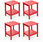 GREENVINES Adirondack-Outdoor-Side-Table | Set of 4 | 14 x 13 Inches | HDPE by GreenVines