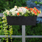 3 Pack Metal Railing Planters, 16 Inch Large Rectangular Hanging Flower Pots - Image 5