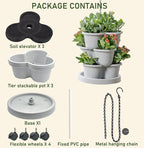 Vertical Strawberry Planter 3 Tier Hanging Vertical Gardening Stackable Planter - Image 2