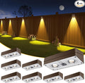 Solar Fence Lights 8 Pack Brown, 50 Lumens Outdoor Fence Lights Solar Powered by JOFIOS