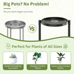 3 Tier Plant Stand Indoor Outdoor, 10in Wide Metal Tiered Tall Flower Pot - Image 3