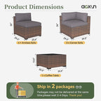 Aoxun 7 Piece Patio Furniture Set Wicker Rattan Patio Conversation Set Outdoor - Image 9