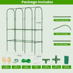 65in Tall Cucumber Trellis for Raised Bed, U-Shape Vegetables Trellis Support - Image 6