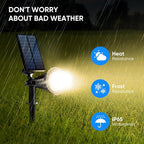 KEV 800 Lumens Solar Spot Lights Outdoor, 4 Pack 18 LEDs Solar Flood Lights - Image 5