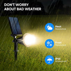KEV 800 Lumens Solar Spot Lights Outdoor, 18 LEDs Solar Flood Lights - Image 6