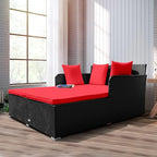 RELAX4LIFE Rattan Patio Outdoor Daybed, Wicker 2-Person Sunbed Loveseat - Image 2